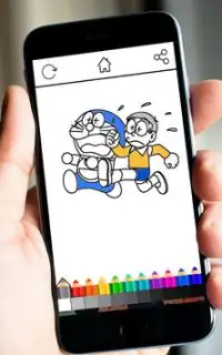 Coloring Doramon Screen Shot 2