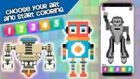 Pixel Art Robots Color By Number: Color To Relax Screen Shot 2