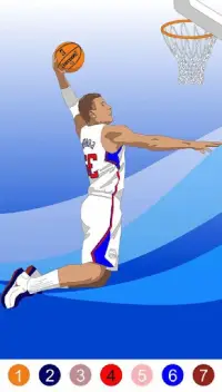Раскраска баскетбол - Цвет по номеру Screen Shot 3