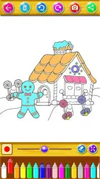 coloring princess candy house Screen Shot 6