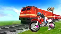 Tricky Bike Stunt vs Train Racing Game Screen Shot 4