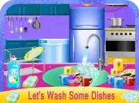 Girls House Dish Washing Kitchen Cleaning Game Screen Shot 0