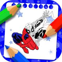 spider super heroes coloring man cartoon boy hero