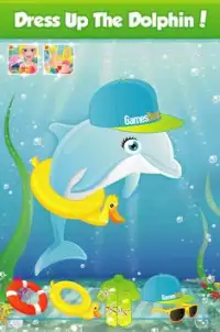Sea Blue Dolphin Mermaid Care Screen Shot 2