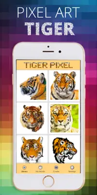 Tiger Pixel Coloring By Number Screen Shot 0