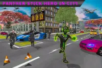 Panther Stickman Rope Hero City Crime Screen Shot 11