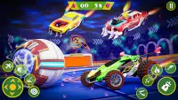 Rocket car : Car Ball Games Screen Shot 1