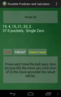 Roulette Predictor &Calculator Screen Shot 1
