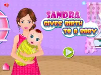 Sandra gives birth a baby Screen Shot 0
