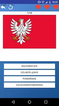 Województwa (prowincje) Polski - test, mapy, flagi Screen Shot 1