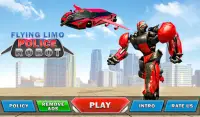 Flying Limo Police Robot Car Transformation Game Screen Shot 9