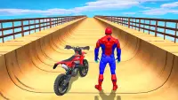 Superhero Speed Bike Racing: GT Mega Ramp Games Screen Shot 0