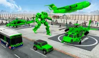 Army school bus robot car game Screen Shot 1