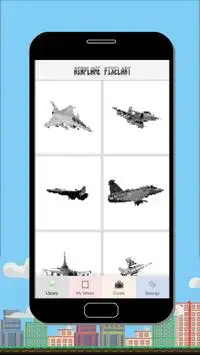 飛行機ピクセルアート - サンドボックスピクセルアート Screen Shot 0