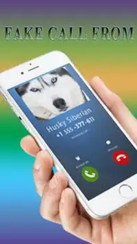 Fake Call from Siberian husky dog Screen Shot 0