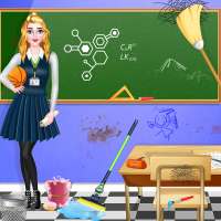 الفتيات تنظيف المدرسة الثانوية: تنظيف غرفة الأميرة