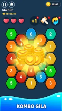 Gabungkan Hexagon Pop - Mencocokkan 3 Game Puzzle Screen Shot 2
