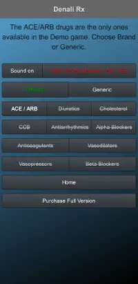 Cardiovascular Drugs Matching Game Demo Screen Shot 2