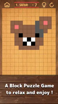 Bit Block Puzzle - Woody and Kawaii Pixel Art Screen Shot 0