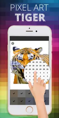 Tiger Pixel Coloring By Number Screen Shot 3