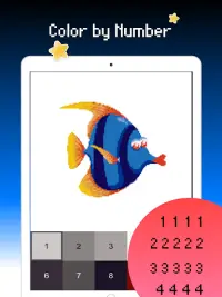 数による魚の色：ピクセルアート青い海 Screen Shot 8