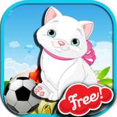 Funny soccer cat for kids