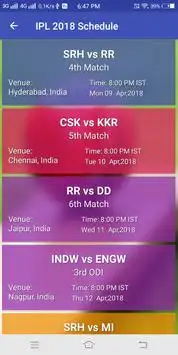 IPL Shedule 2018 & Live Cricket Score 2018 Screen Shot 3