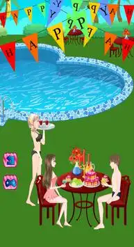 Pool Party love stroy games - Couple Kissing Screen Shot 0