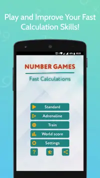Number Games : Fast Calculations - super math Screen Shot 0