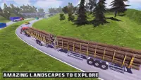 Long Trailer Truck Wood Cargo Logging Simulator Screen Shot 13