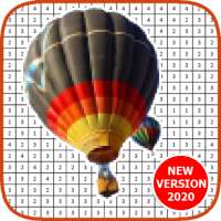 Hot Air Balloon Pixel Art Coloring By Number