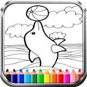 Drawing Dolphin Coloring Page Game For Kids