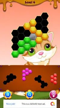 Cat Hexa Puzzle Free Online Block Jewel Game Screen Shot 4