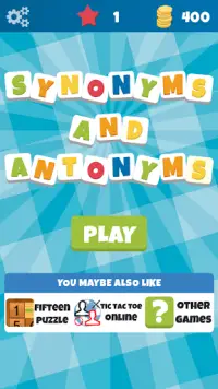 Synonyms and Antonyms - Word game with friends Screen Shot 0