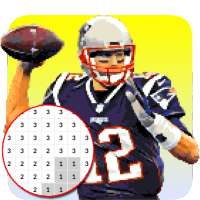 American Football Player Color By Number - Pixel