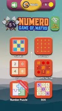 Numero - 2048, Sudoku, SOS, Tic Tac Toe & Dot Line Screen Shot 0