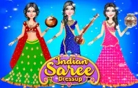 Indian Saree Dress Up and chaniya choli dresses Screen Shot 0