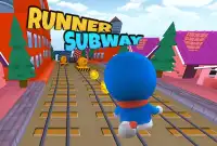 Run Blue Cat Subway Rail 3D Screen Shot 0