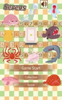 Deep sea fish Sevens(card game Screen Shot 0