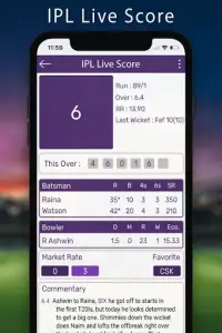IPL Live Score : Dream Screen Shot 1