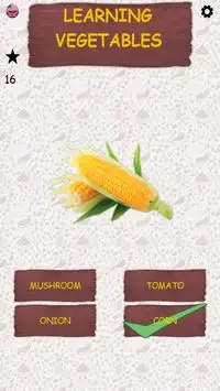 Vegetable-Learning Vegetables- Practice Test Sound Screen Shot 2