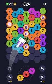 UP 9 – Hexa-Puzzle! Verschmelzen Sie Zahlen bis 9 Screen Shot 3