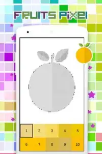 Pixel Art coloring fruits, per numero Screen Shot 1