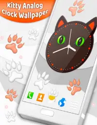 Kitty Clock Wallpaper 😻 Cute Cat Live Wallpapers Screen Shot 6