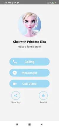 Elssa Princess fake Chat and Video Call Screen Shot 1