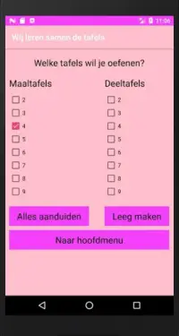 Tafels oefenen Screen Shot 1