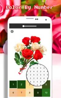 Flores de rosa para colorear por número: Pixel Art Screen Shot 2