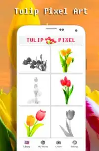Cor da flor da tulipa pelo número - arte do pixel Screen Shot 3