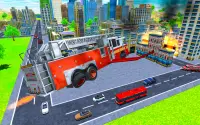 Flying Robot Fire Truck Game Screen Shot 5