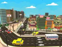 Blocky Taxi Car City Driving : Pixel Taxi Sim Game Screen Shot 13